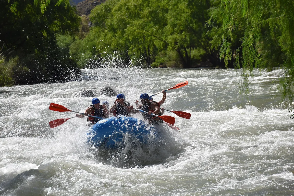White water rafting on the Zambezi rapids